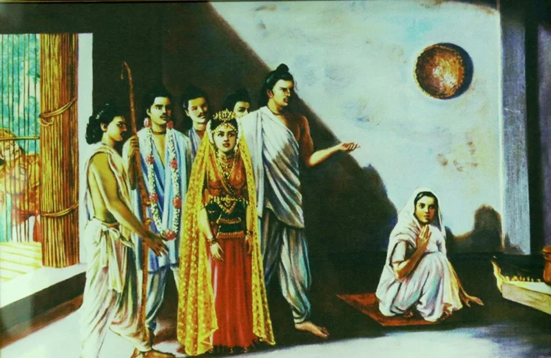 द्रौपदी कुन्ती का मिलन
